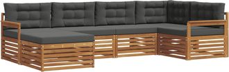 vidaXL Conjunto De Sof&aacute;s De Exterior 6 Uds. Natural Y Antracita Vidaxl