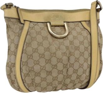 Gucci Pre-owned Cross Body Bags, female, Beige, Size: ONE SIZE Pre-owned Canvas Cross Body Bag