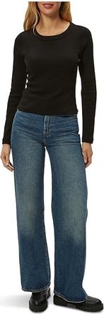 Michael Stars Orion Crop T-Shirts Womens Clothing Black (US 0-12), Cotton