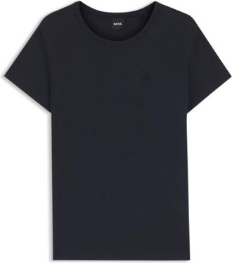 BOSS Slim-fit T-shirt in a cotton-silk blend with an embroidered logo