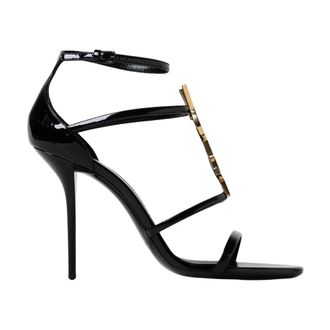 Saint Laurent High Heel Sandals, female, Black, 5 1/2 UK, Black Patent Heeled Sandals