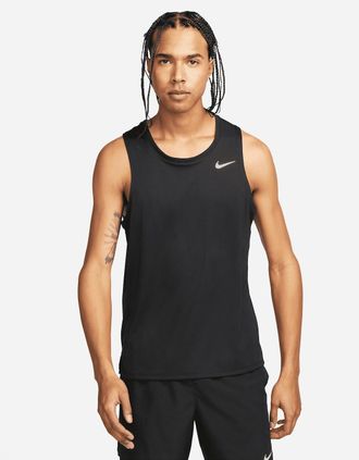 Nike Mens Nike Miler Dri Fit Mens Vest/Tank Top Black - Size: 38