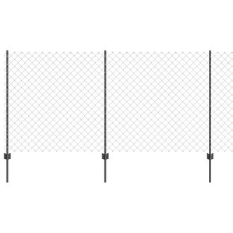 Berkfield Home Chain Link Fence with 20 U Posts Grey 1.2x10 m Steel