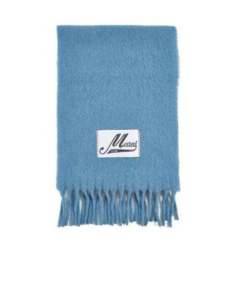 Marni Brushed Alpaca Scarf Bright Blue