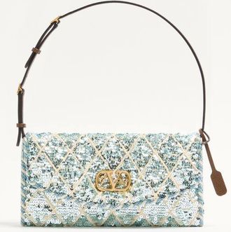 Valentino Garavani Valentino Garavani DeVain Small Shoulder Bag with Rhombelle Embroidery Wo