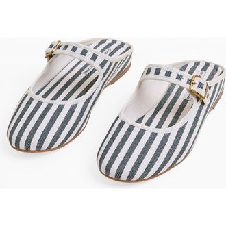 Charlotte Stone Willow Mary Jane Ballet Slide in Juniper Stripe at Nordstrom, Size 13