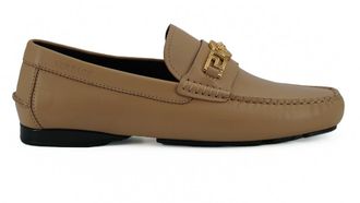Versace Mens Medusa Buckle Loafers Leather Style - Tan - Size EU 43