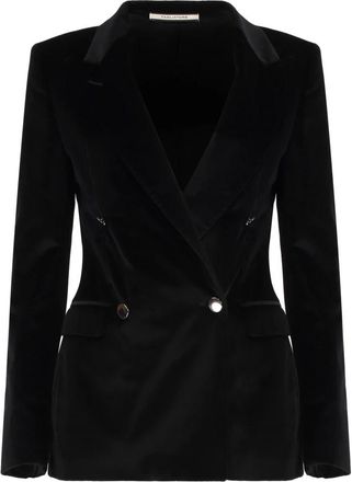 Tagliatore Double-breasted Velvet Jacket - Dames - Blazers - Zwart - S - Katoen - Jassen