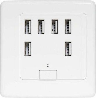 OEM Enchufe De Pared Usb Universal, 6 Puertos Integrados, Panel De Carga De 220 V Y 4 A, Carga R&aacute;pida