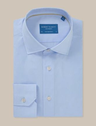 Robert Talbott Reynolds Light Weight Poplin Contemporary Fit Shirt in Light Blue at Nordstrom, Size 16.535
