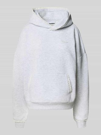 Review Hoodie mit Spitzenkanten an Kapuze, K&auml;nguru-Tasche und &Auml;rmelbund in Hellgrau Melange, Gr&ouml;&szlig;e XL