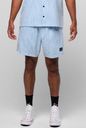 Maui and Sons Echo Walk Linen & Cotton Drawstring Shorts in Light Blue at Nordstrom, Size Xx-Large