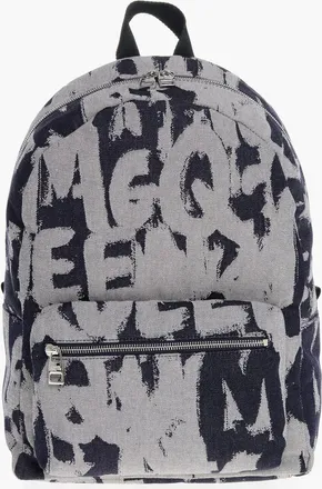 Alexander McQueen Denim Jacquard Backpack METROPOLITAN with Monogram Pattern Alexander McQueen