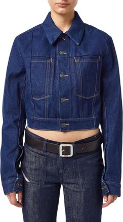 Diesel DE-LUCYSHORT-SP Womens Denim Jacket - Blue - Size Small