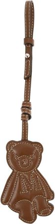Max Mara Accessoires, Dames, Bruin, ONE Size, Leer, Leren sleutelhanger met berenhanger