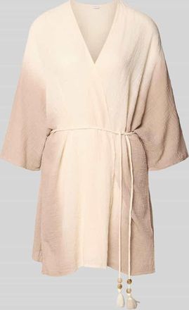 Jake*s Casual Kimono aus Baumwolle mit Bindeg&uuml;rtel in Ecru, Gr&ouml;&szlig;e L/XL