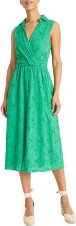 Maggy London Eyelet Midi Shirtdress in Jelly Bean at Nordstrom Rack, Size 14