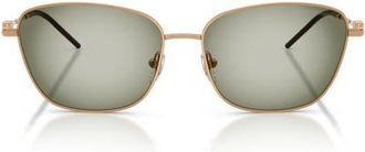 Emporio Armani 57mm Irregular Sunglasses in Shiny Metalized Brown /Green at Nordstrom