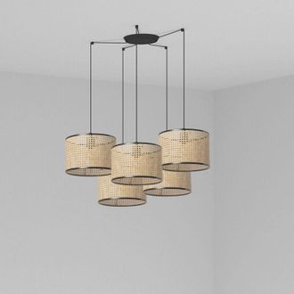 Faro Barcelona Faro Mambo - Luz Colgante De Racimo Cil&iacute;ndrico Triple Negro, E27