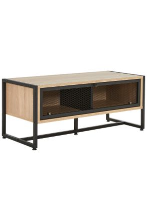 Novel Schuhbank, Schwarz, Sonoma Eiche, Metall, 95x40x41 cm, Garderobe, Schuhaufbewahrung, Schuhregale