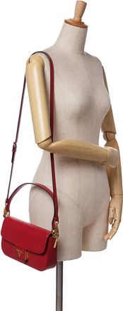 Prada Hobo Bags - 2013-2024 Saffiano Lux Embleme Satchel - Gr. unisize - in Rot - für Damen
