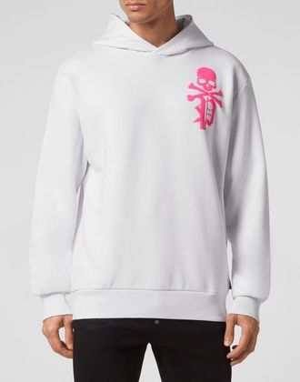 Philipp Plein Hooded Sweatshirt Gothic Plein Men in White at Nordstrom, Size Xxx-Large