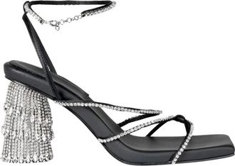 Stine Goya Kristalband Hakken Sandalen - Dames - Sandalen met hakken - Zwart - 37 EU - Leer - Schoenen