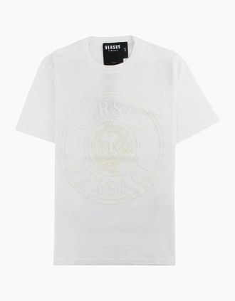 Versus Mens Versace Versus Slim Fit Lion T-shirt White - Size: 40