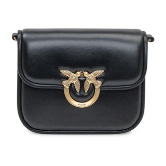 Pinko Love Box Bag Mini - Dames - Schoudertassen - Zwart - ONE Size - Katoen - Tassen