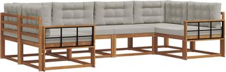 vidaXL Conjunto De Sof&aacute;s De Exterior 6 Uds. Gris Natural Y Claro Vidaxl
