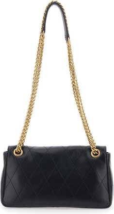 Tory Burch Womens Shoulder Bag Charlie Small Black Leather Cow