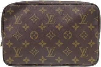 Louis Vuitton Pre-owned Clutches, female, Brown, Size: ONE SIZE Pre-owned Printed Coated Canvas Pouch