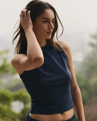 Vuori Clothing Halo Muscle Tank Top | Blue Coast Heather | XS, Size Extra Small