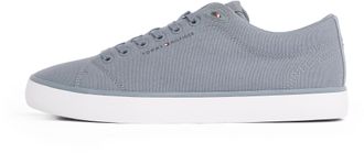 Tommy Hilfiger Mens Core Canvas Low Top Vulcanised Trainers, Grey (Overcast Grey), 6.5