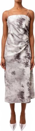 Amylynn Bluhr Spaghetti Strap Midi Dress In Grey