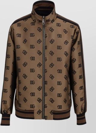 Dolce & Gabbana logo print polyester single breasted coat