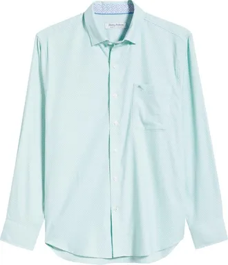 Tommy Bahama Sarasota Stretch Ventura Coast IslandZone Button-Up Shirt in Dusty Jade Green at Nordstrom, Size Xxx-Large