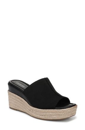 Life Stride Haute Espadrille Platform Wedge Slide Sandal in Black at Nordstrom, Size 7.5