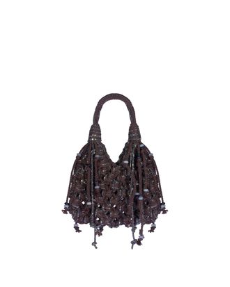 Hibourama Bags Choco Hematite Handcrafted Wool Pendant Shoulder Bag