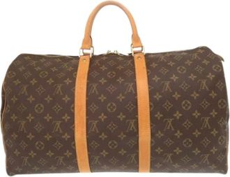 Louis Vuitton Pre-owned Weekend Bags, male, Brown, Size: ONE SIZE Pre-owned Monogram Canvas Boston Bag
