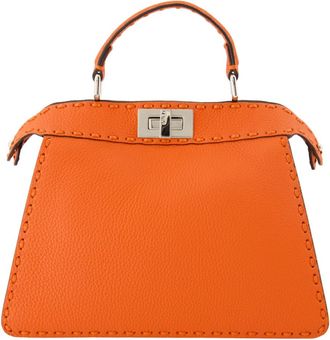Fendi Peekaboo ISee U Kleine Leren Tas - Dames - Handtassen - Oranje - ONE Size - Leer - Tassen