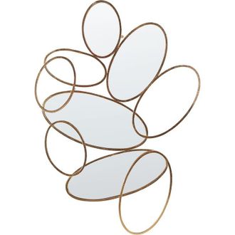 Beliani Espejo Decorativo De Pared Estilo Glamour Decoraci&oacute;n Colgante 113 X 77 Cm Dorado Decize