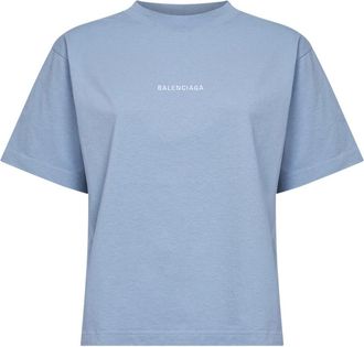 Balenciaga T-Shirts, female, Blue, Size: 2XS Back T-Shirt