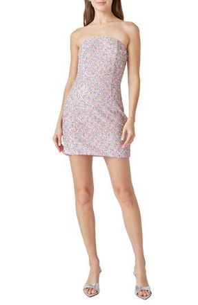 endless rose Strapless Sequin Minidress in Confetti at Nordstrom Rack, Size Medium