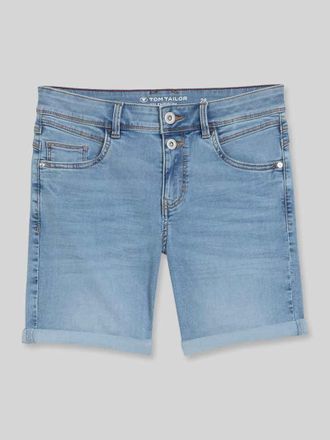 Tom Tailor Regular Fit Jeansshorts mit Knopf Detail in Hellblau, Gr&ouml;&szlig;e 25