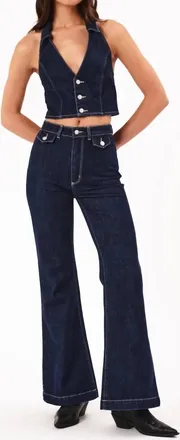 Rolla's Eastcoast Flare Jeans In Dark Denim