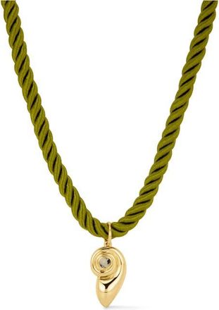 Luv AJ Palma Shell Cord Necklace in Gold at Nordstrom