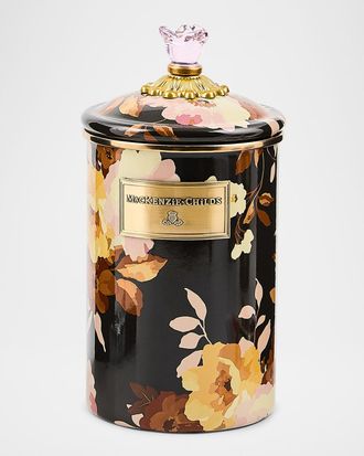 MacKenzie-Childs Wild Rose Mocha Large Canister