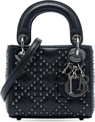 Dior Pre-owned Dior Micro Lambskin Cannage Studded Supple Lady Satchel Ladies 6TK1JEH49YKGKU9S