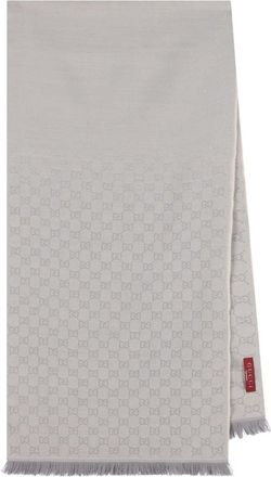 Gucci Sjaal met franje en jacquard - Grijs